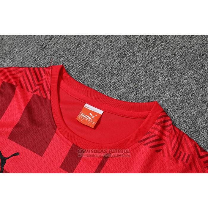 Fato de Treino AC Milao Manga Curta 2022-2023 Vermelho - Calcas Curta